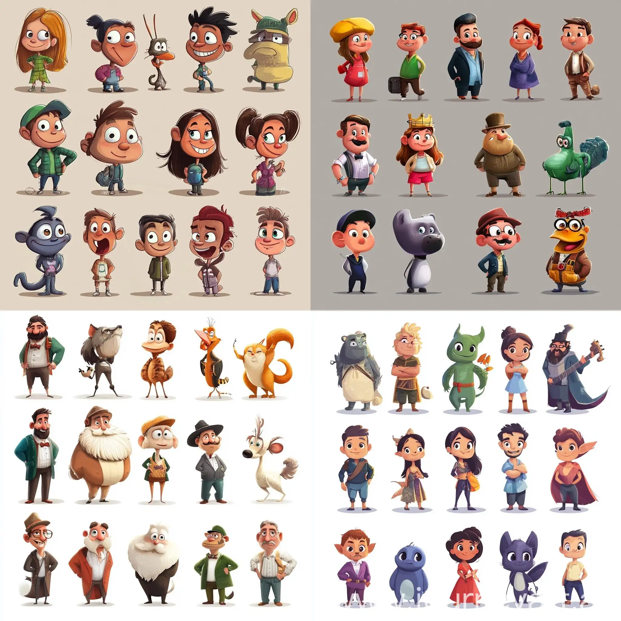 Cartoon-Characters-Collection-in-Various-Styles