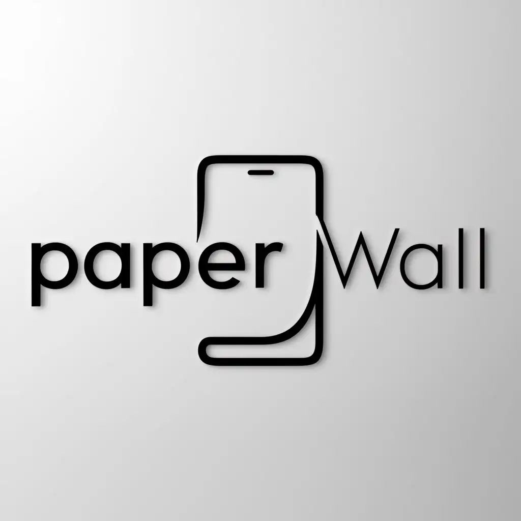 a logo design,with the text "paperwall", main symbol:wallpaper,smartphonescreen,Minimalistic,clear background