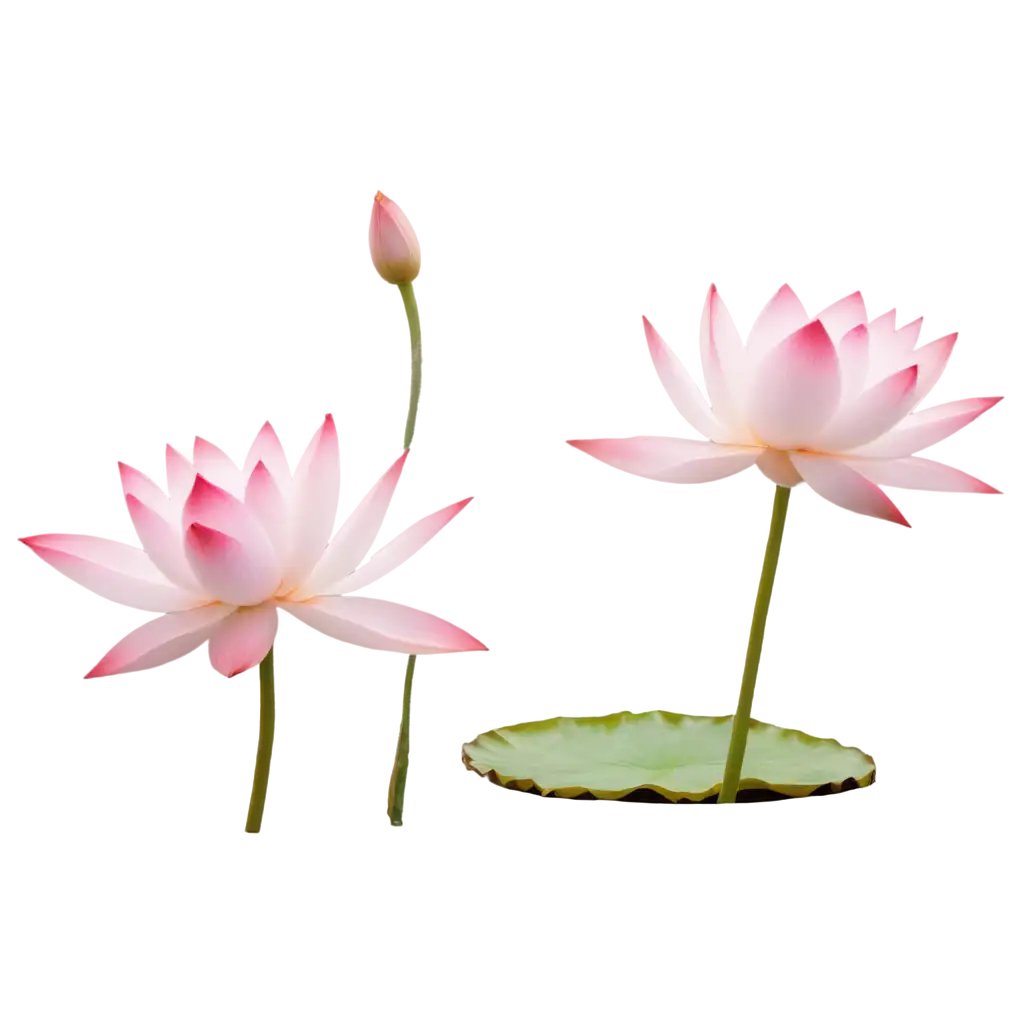 PNG-Image-OptimizationHighQuality-PNG-of-Lush-Pink-Lotus-Flower-on-Long-Stem-for-Versatile-Use