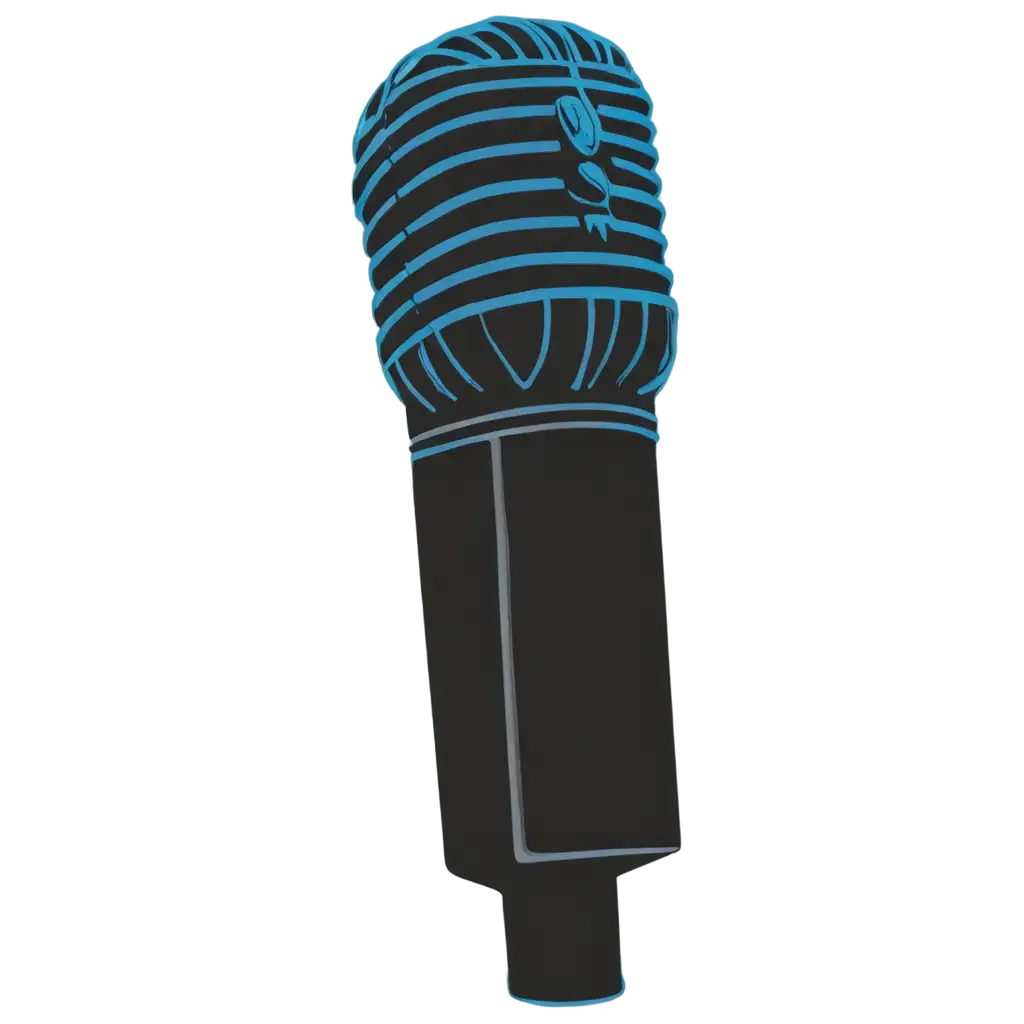 HighQuality-PNG-Image-of-a-Defined-Blue-Contour-Microphone-Enhance-Your-Projects-with-Clear-Detailed-Visuals