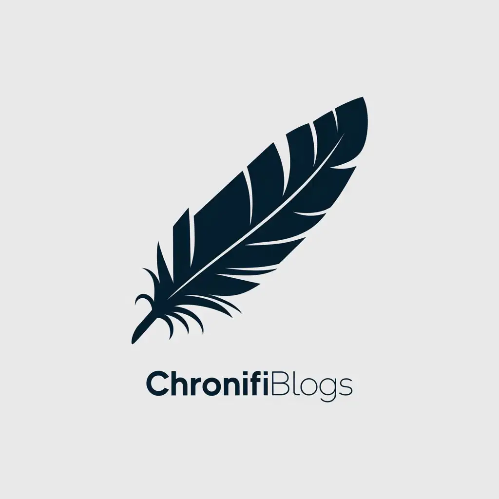 LOGO Design For ChronifiBlogs Elegant Vector Logo with Feather Symbol on Clear Background