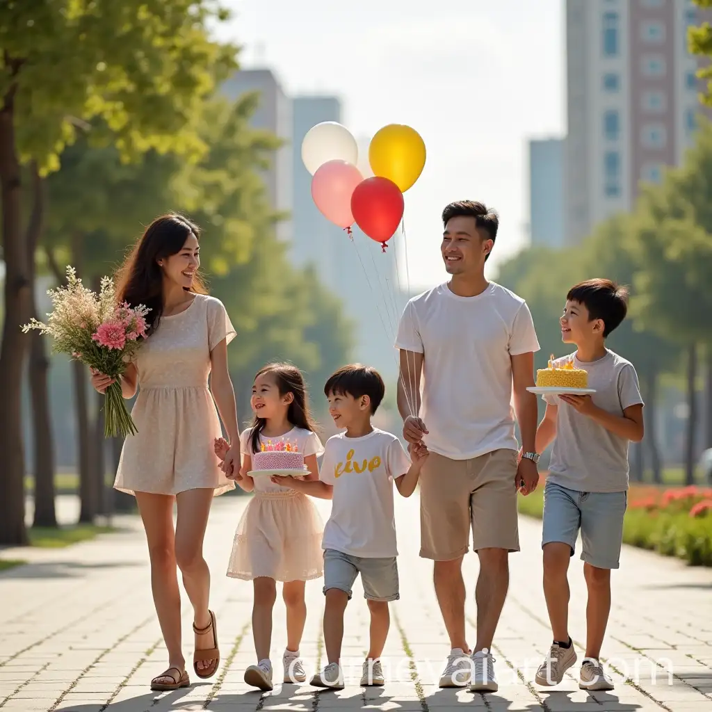 Asian-Family-Walking-in-Almaty-City-Summer-Festival