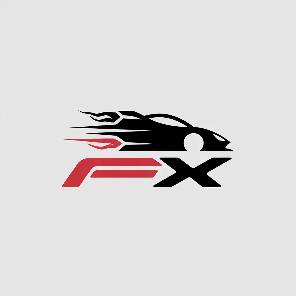 a vector logo design,with the text "fx", main symbol:FX,Minimalistic,be used in racing industry,clear background