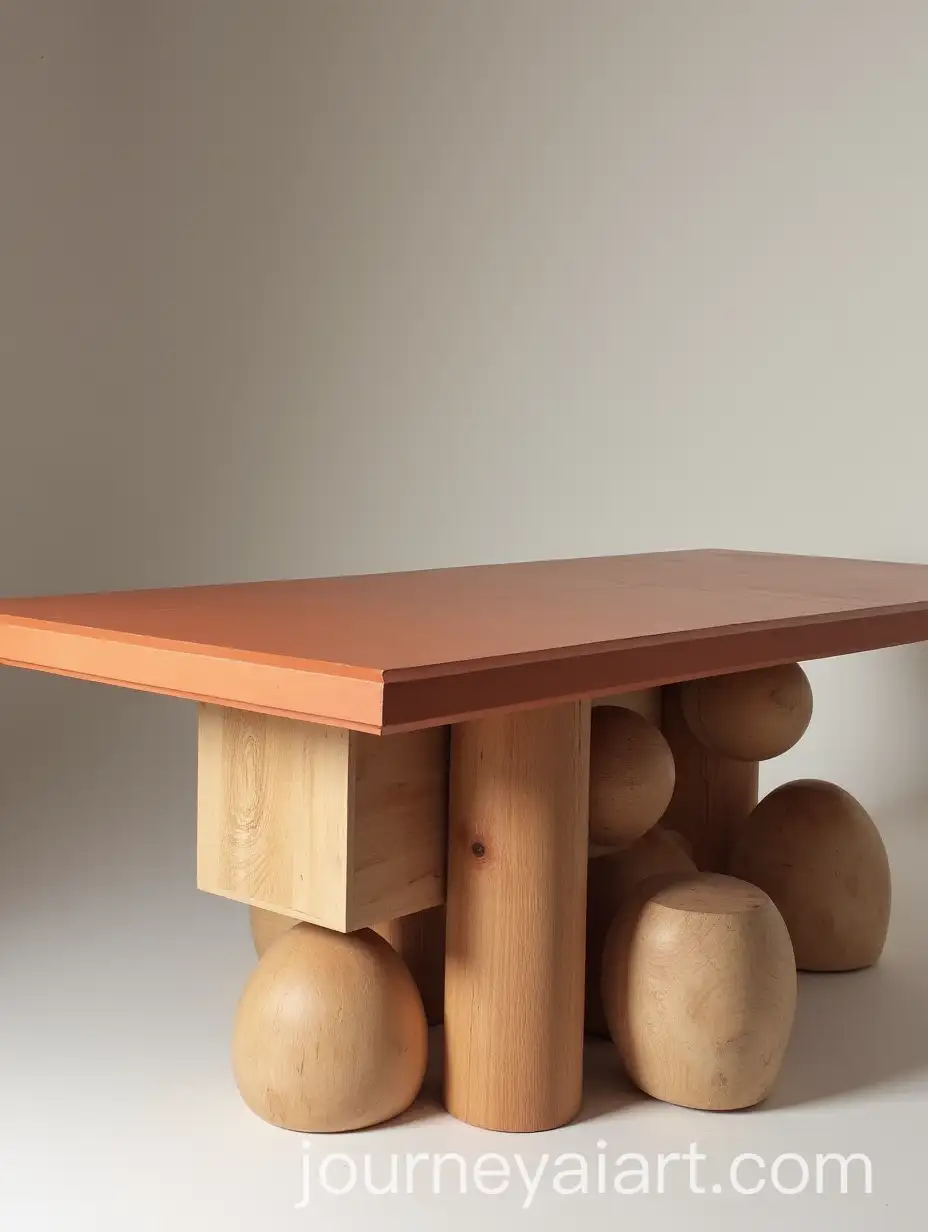 Concrete-Dining-Table-for-10-with-Wooden-Abstract-Legs-and-Terracotta-Top
