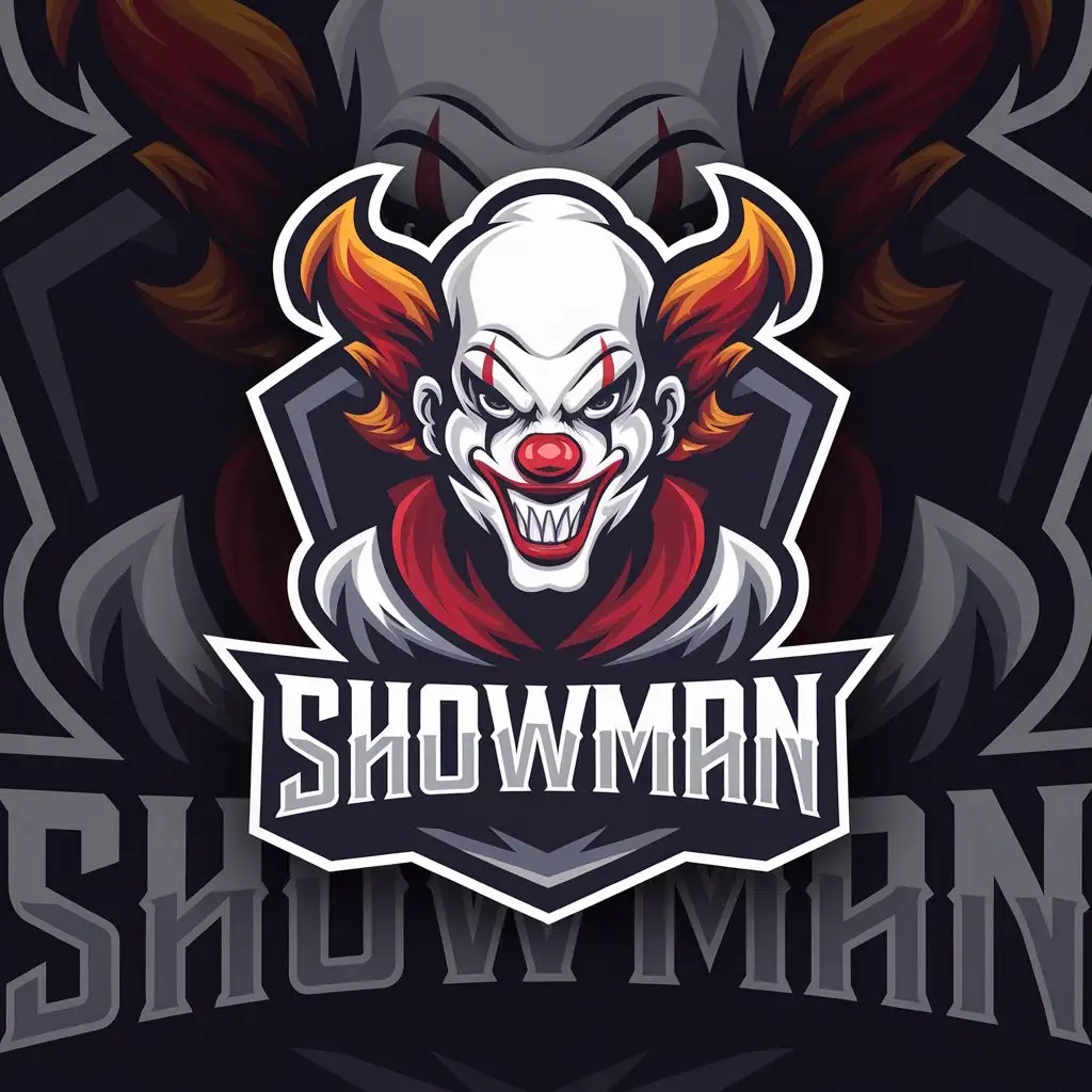 LOGO-Design-for-Showman-Vector-Logo-Featuring-an-Evil-Clown-for-eSports