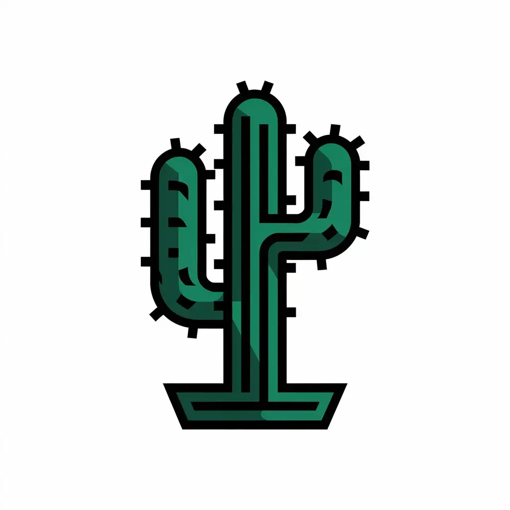 LOGO Design for LV Cactus Green Thorns with Clear Background Complex Vector Design