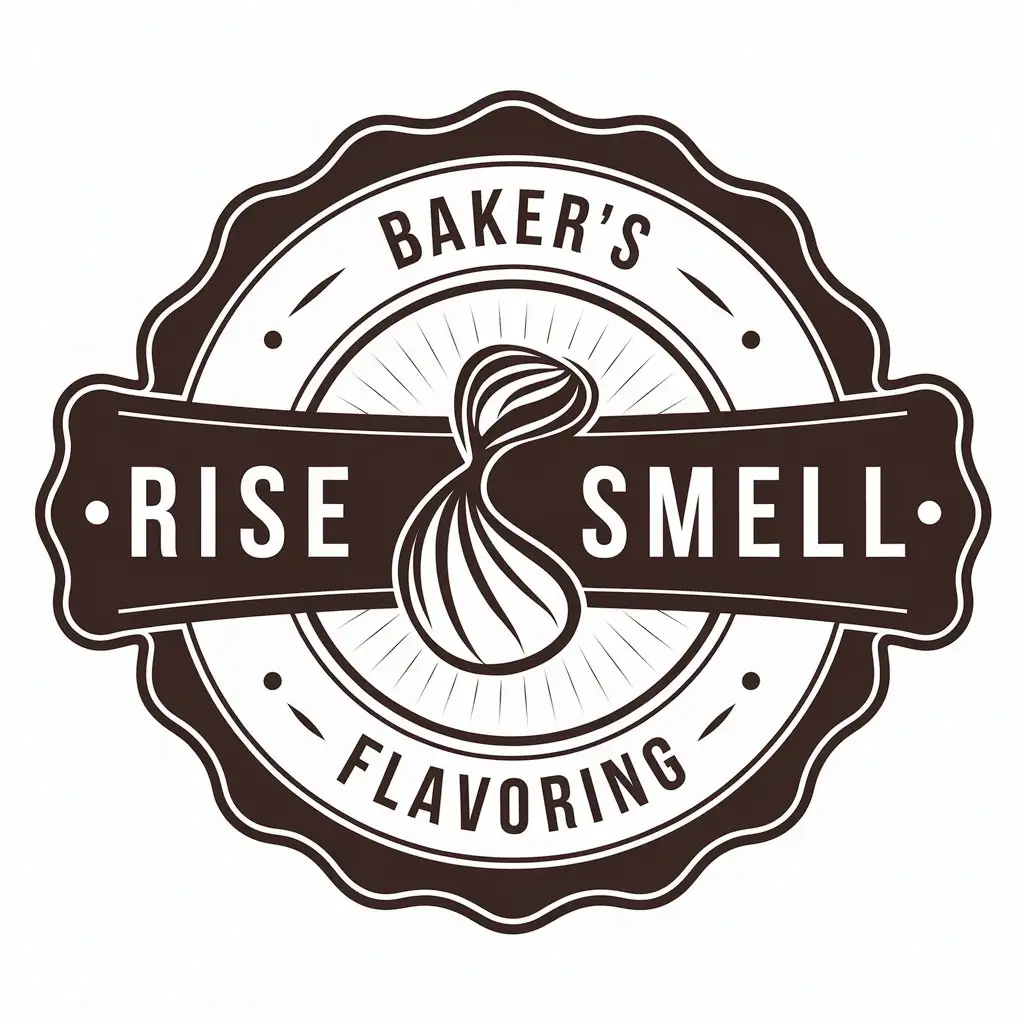 a vector logo design,with the text "Rise smell", main symbol:baker's flavoring,Moderate,be used in Retail industry,clear background