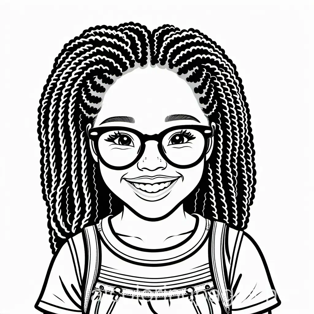 Cheerful-Young-African-American-Girl-with-Locs-and-Glasses-Coloring-Page