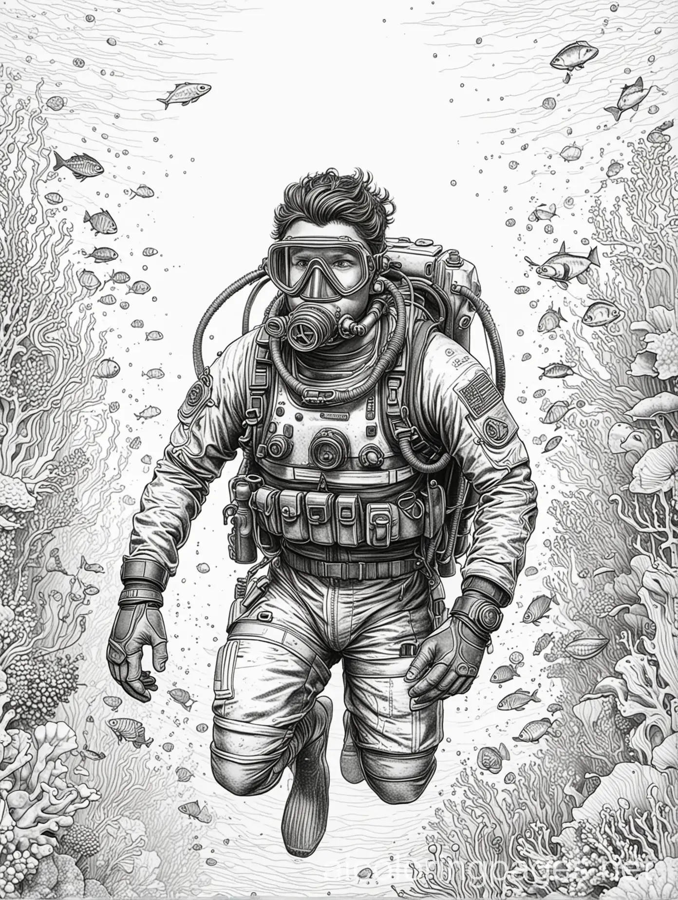 Detailed-Scuba-Diver-Coloring-Page-for-Kids