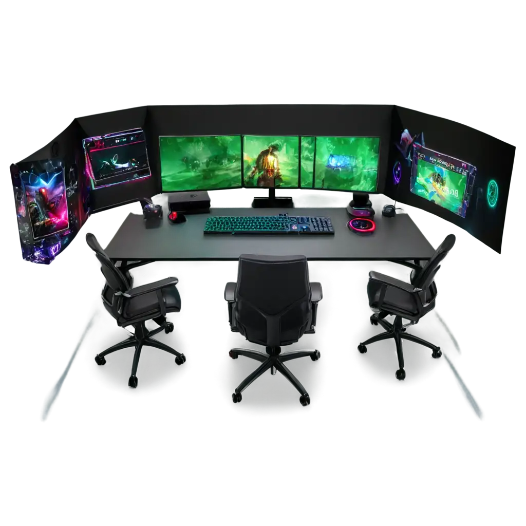 Transform-Your-Space-with-an-RGB-Gaming-PC-Room-PNG-for-Ultimate-Visual-Appeal