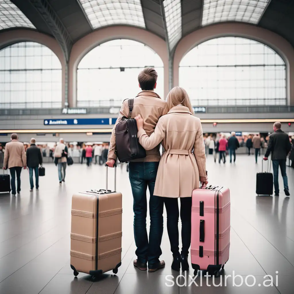 Young-Couple-with-Luggage-at-Berlin-Main-Station-in-Soft-Pastel-Colors