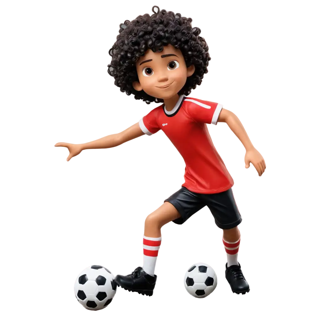 Curly-Haired-Boy-with-Soccer-Equipment-in-Red-and-Black-PNG-Image