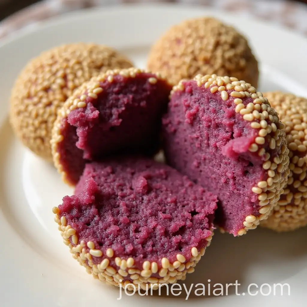 Delicious-Sesame-Balls-Filled-with-Ube-Jam