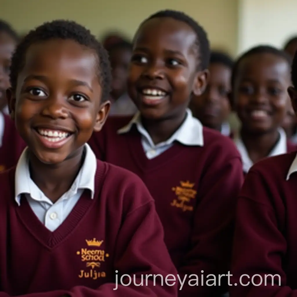 Black-School-Children-in-Maroon-Uniforms-at-Neema-School-Juja