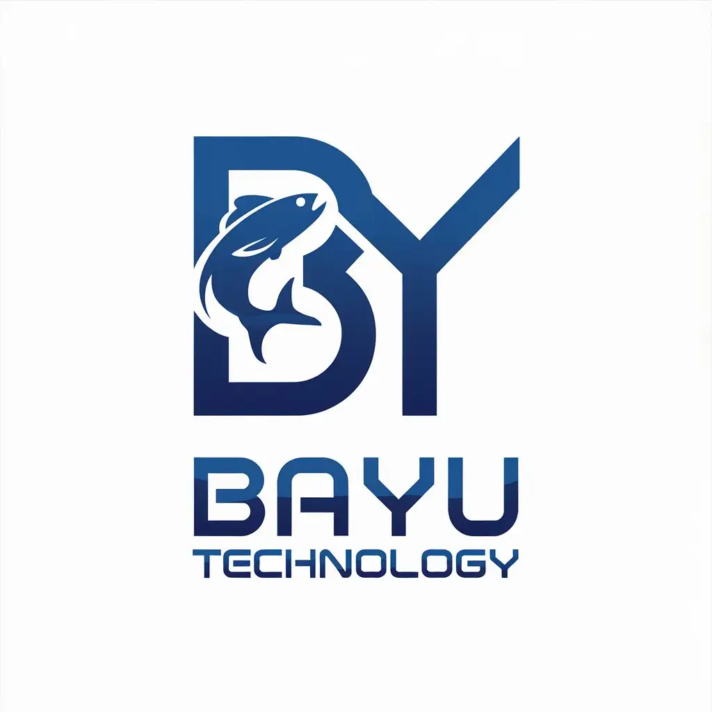 LOGO Design for Baiyu Technology Minimalist Fish Symbol with B and Y for Internet Industry