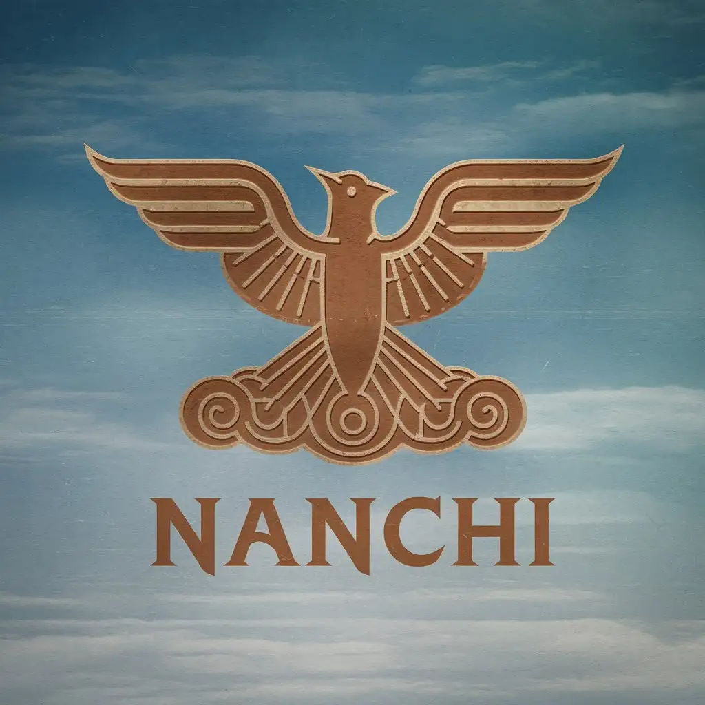 a vector logo design,with the text "nanchi", main symbol:Bird, divine bird, ancient, simple, auspicious clouds,Moderate,clear background