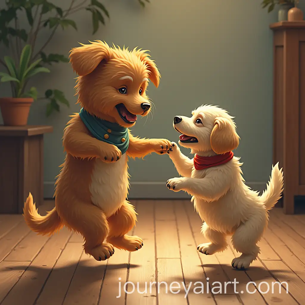 Playful-Dog-Dancing-Joyfully-in-a-Fun-Setting