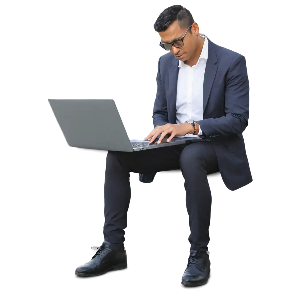 Men-Typing-on-Laptop-HighQuality-PNG-Image-for-Diverse-Applications