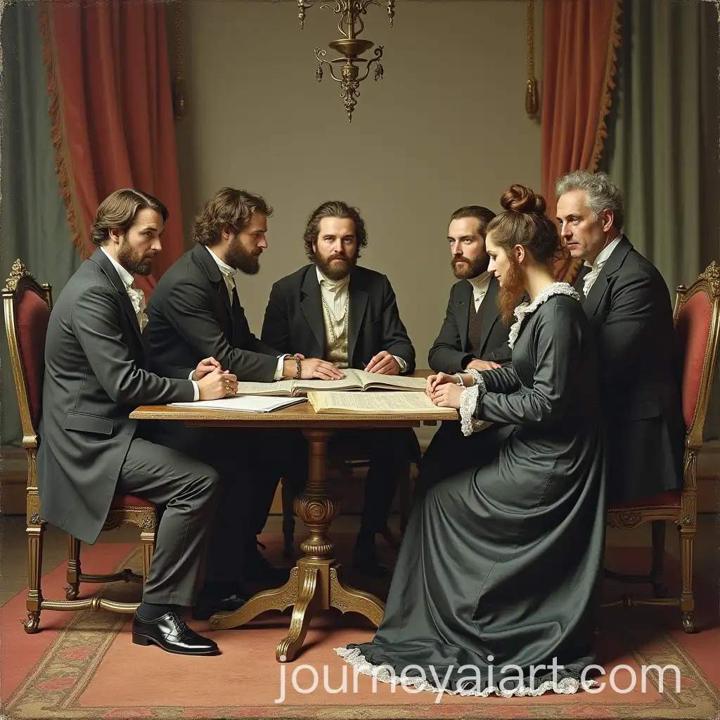 1860s-Group-Discussing-Belgian-Bourgeoisie-Paper