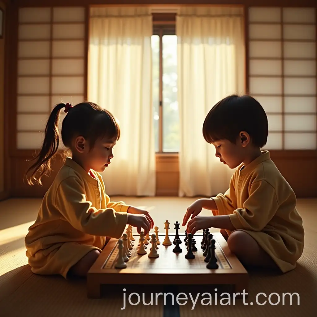 Children-Playing-Go-Chess-in-a-Japanese-Room