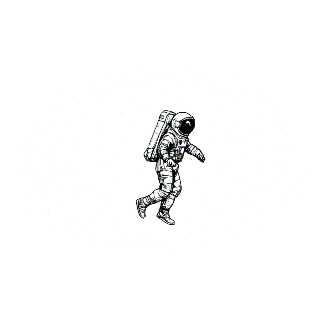 HandDrawn-Astronaut-in-Space-PNG-with-Retro-Halftone-Collage-Element-Grunge-Art-Pop-Art-Vintage-Style