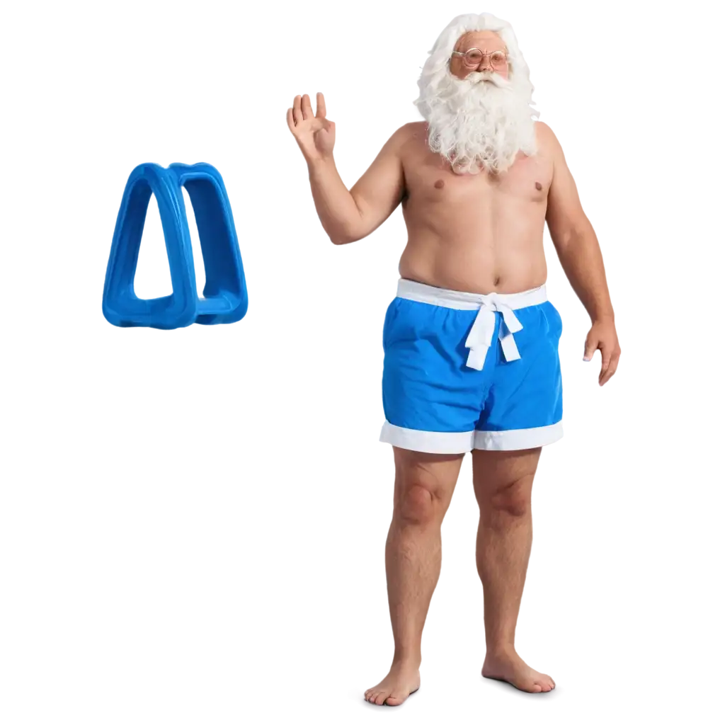 Father-Frost-in-Shorts-at-a-Water-Park-HighQuality-PNG-Image-for-Fun-Creative-Designs