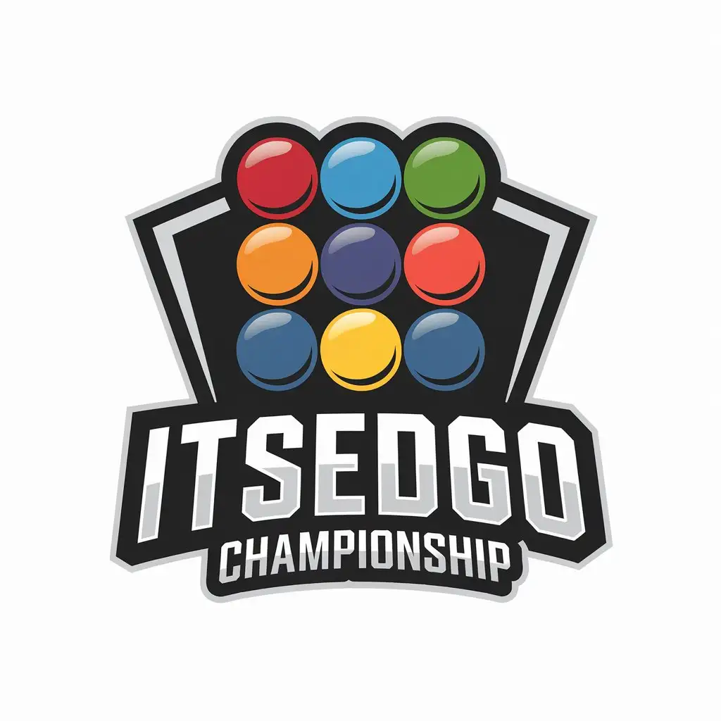 a vector logo design,with the text "ItsSedGO Championship", main symbol:Marbles Tournament,Moderate,be used in Sports Fitness industry,clear background