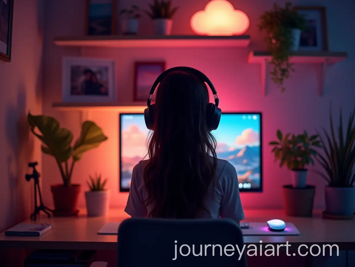 Cozy-Desk-Setup-with-Warm-Ambient-Lighting-and-Aesthetic-Details