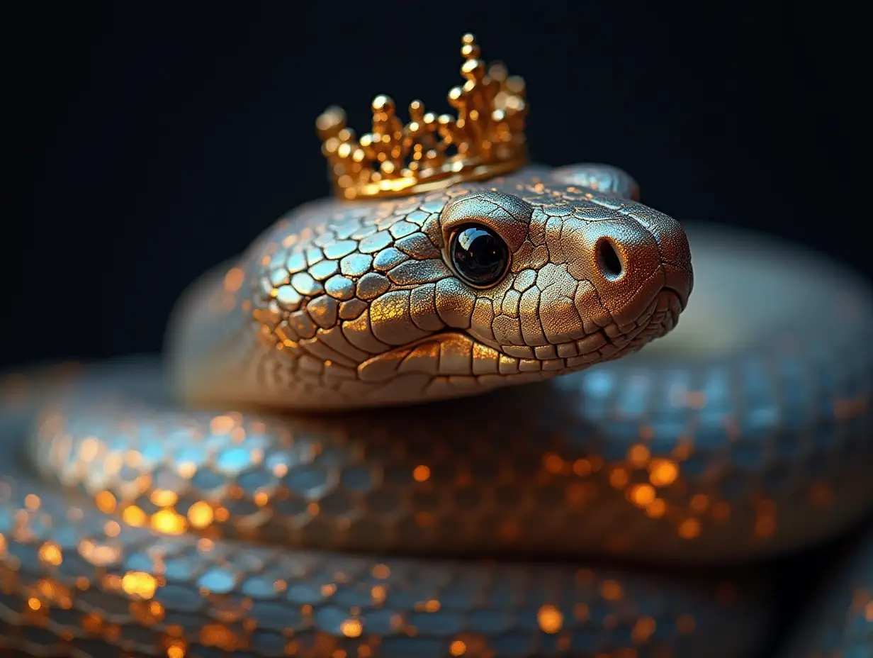 Beautiful-Iridescent-Snake-with-Tiara-Shimmering-and-MindBlowing-Art