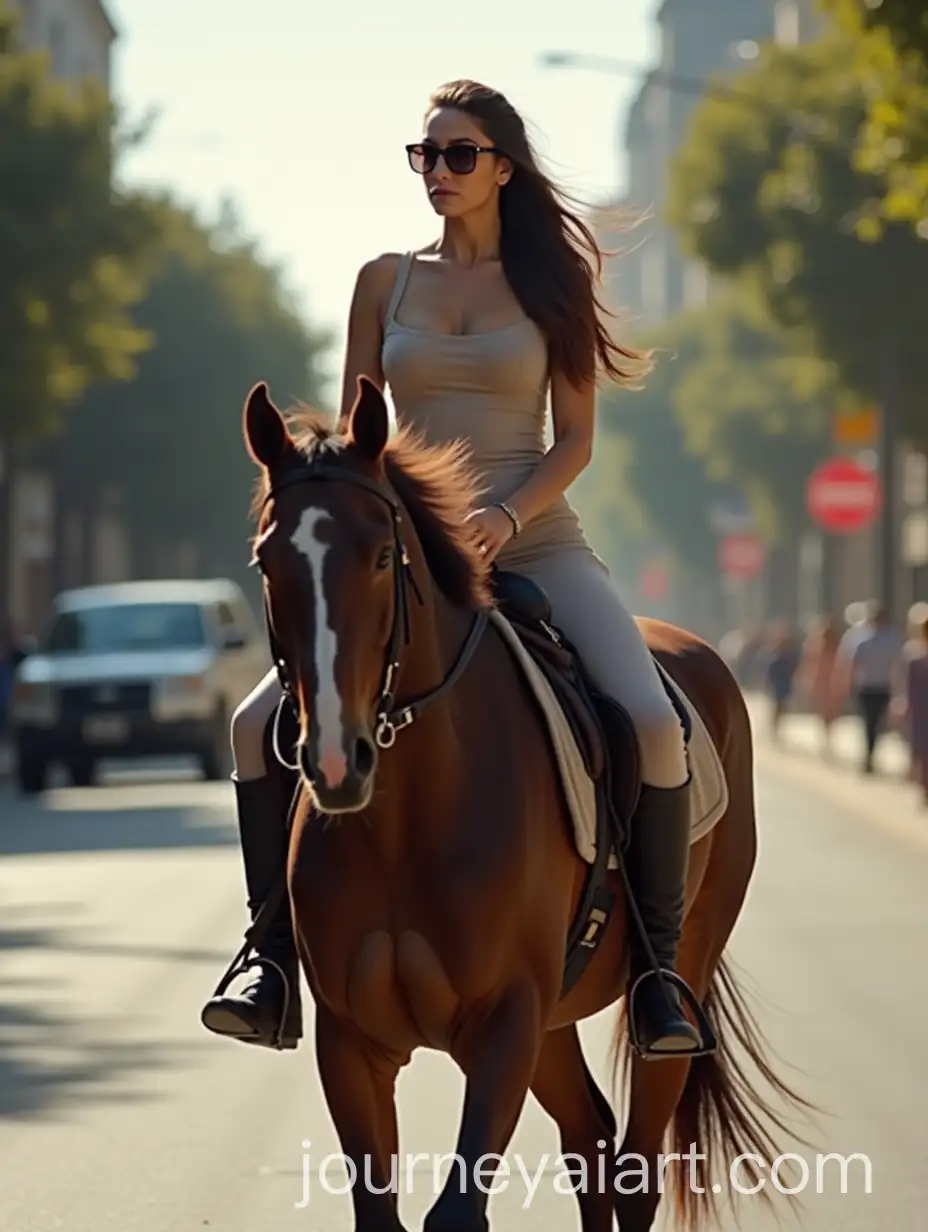 AI-Image-Prompt-ExpansionKareena-Kapoor-Riding-a-Horse-on-a-Street-in-Daytime-Wearing-a-Bodycon-Dress