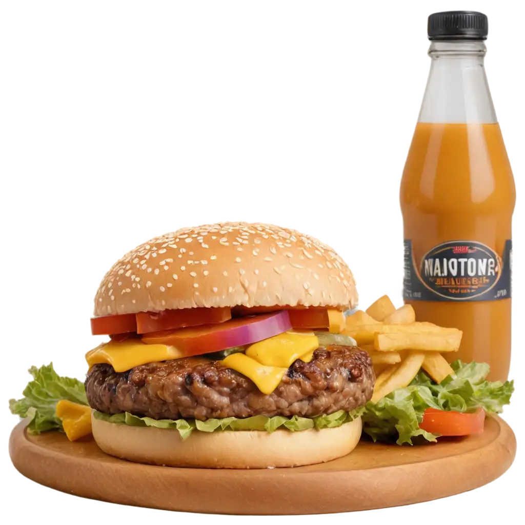 Deliciously-Large-Burger-with-Double-Patties-in-PNG-Format-for-HighQuality-Visuals