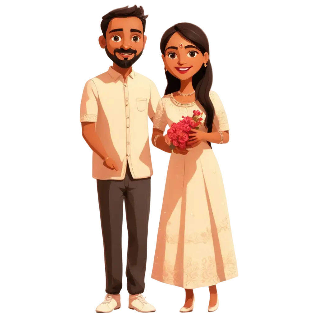 Indian wedding anniversary illustration