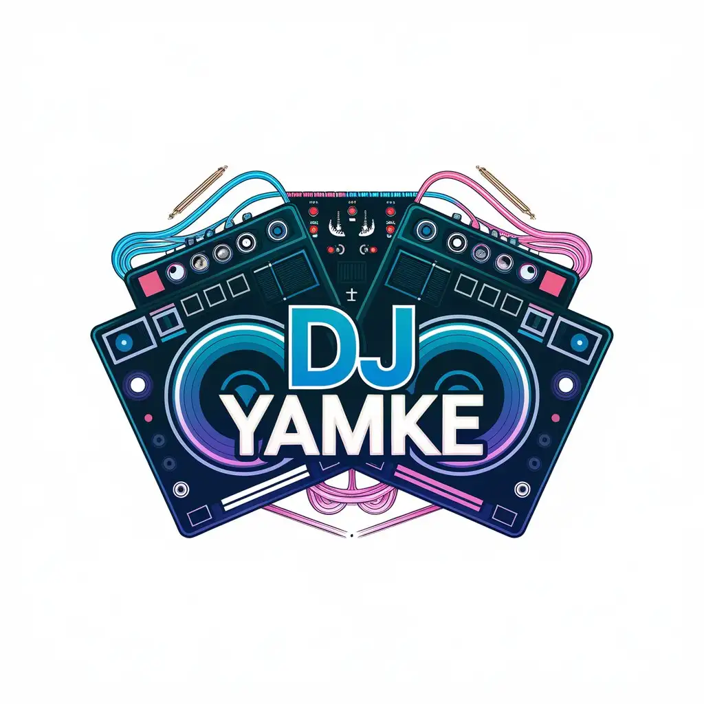 LOGO Design for Dj Yamke Complex Decks with Clear Background for Entertainment Industry