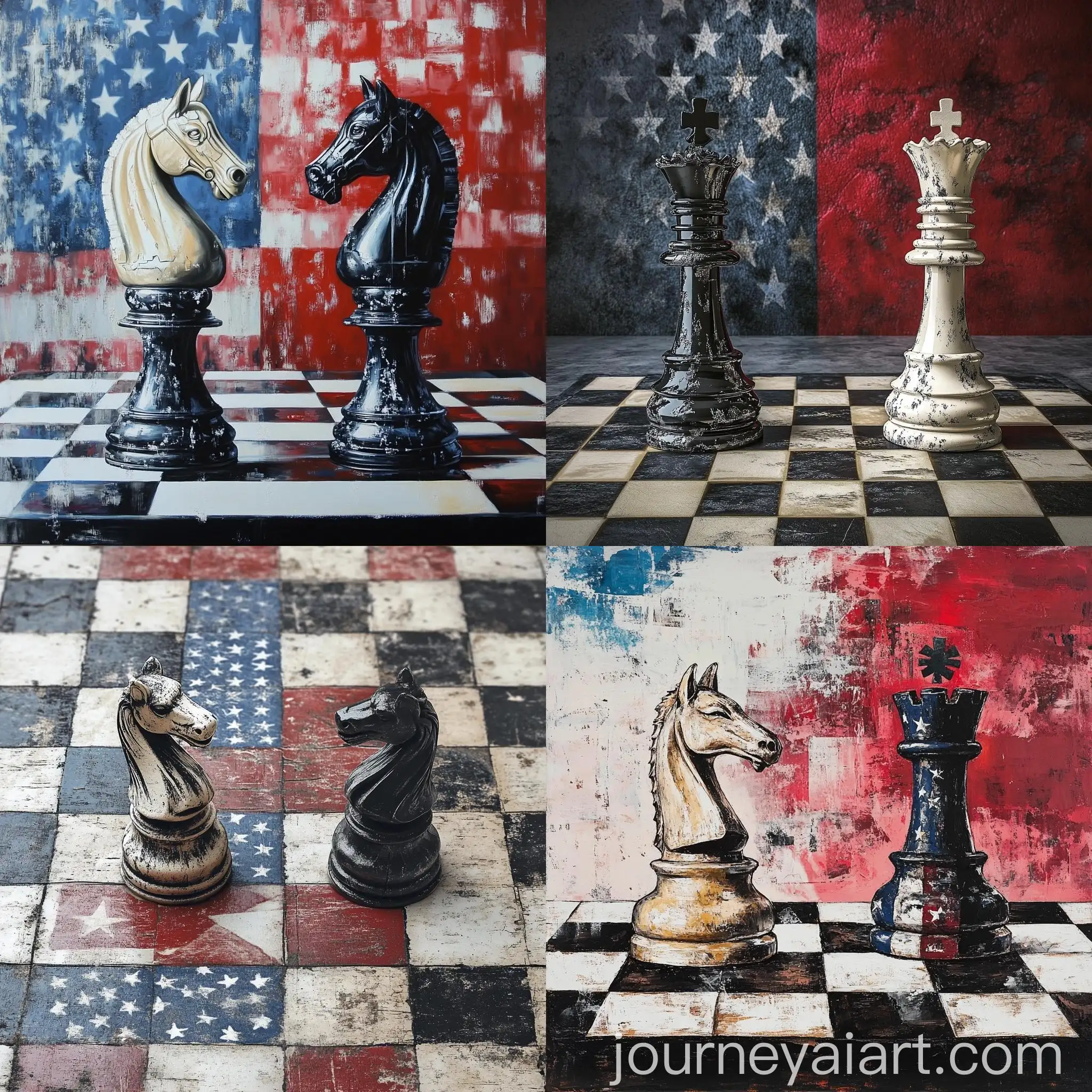 Chess-Game-Strategic-Battle-Between-American-and-Soviet-Knights