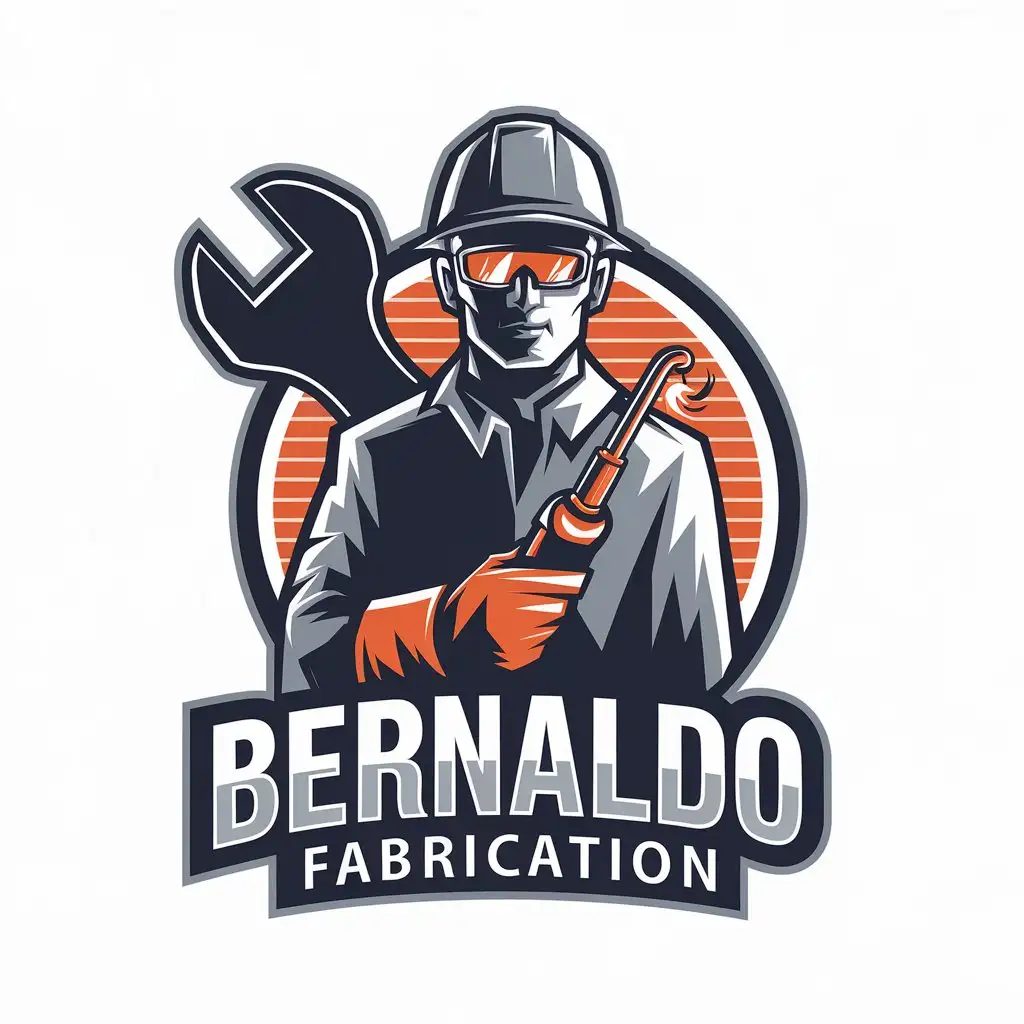 LOGO Design for Bernaldo Fabrication Professional Fabricator with Text Emphasis for Technology Industry