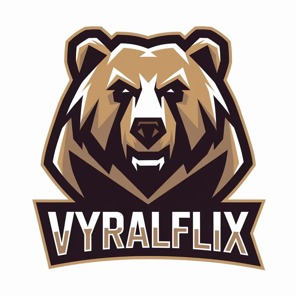 LOGO Design for VyralFlix Modern Bear Vector Logo with Clear Background