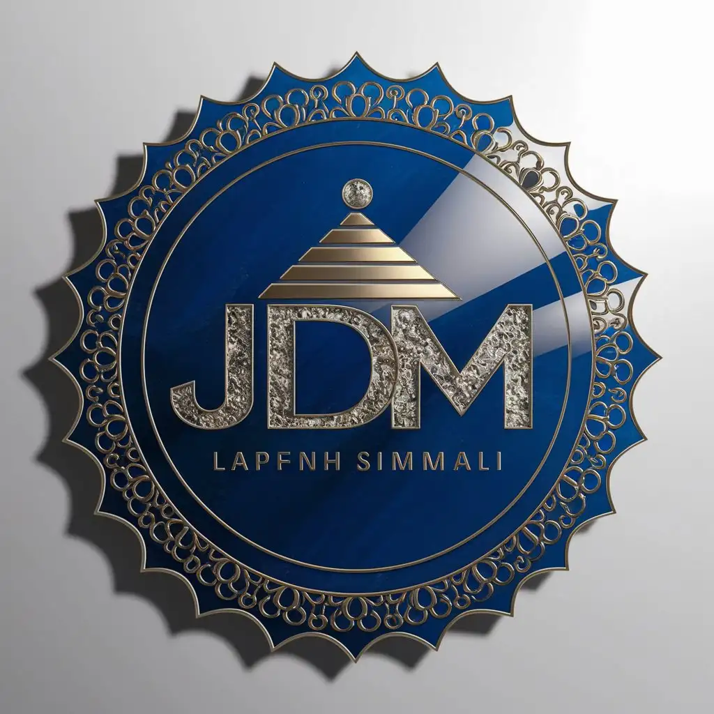 LOGO Design For JDM Luxurious Lapis Lazuli Pyramid with Decorative Pattern