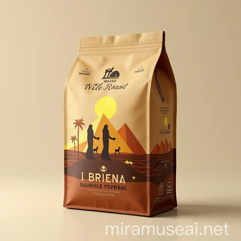 Transparent Coffee Box Design Featuring Nile Pharaohs and Pyramids Nile Roast