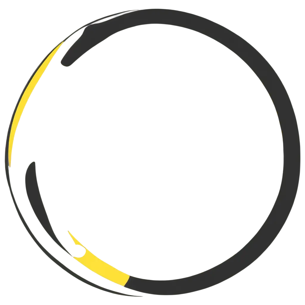 Generate a PNG of a circle with half colored with white and half with Yellow