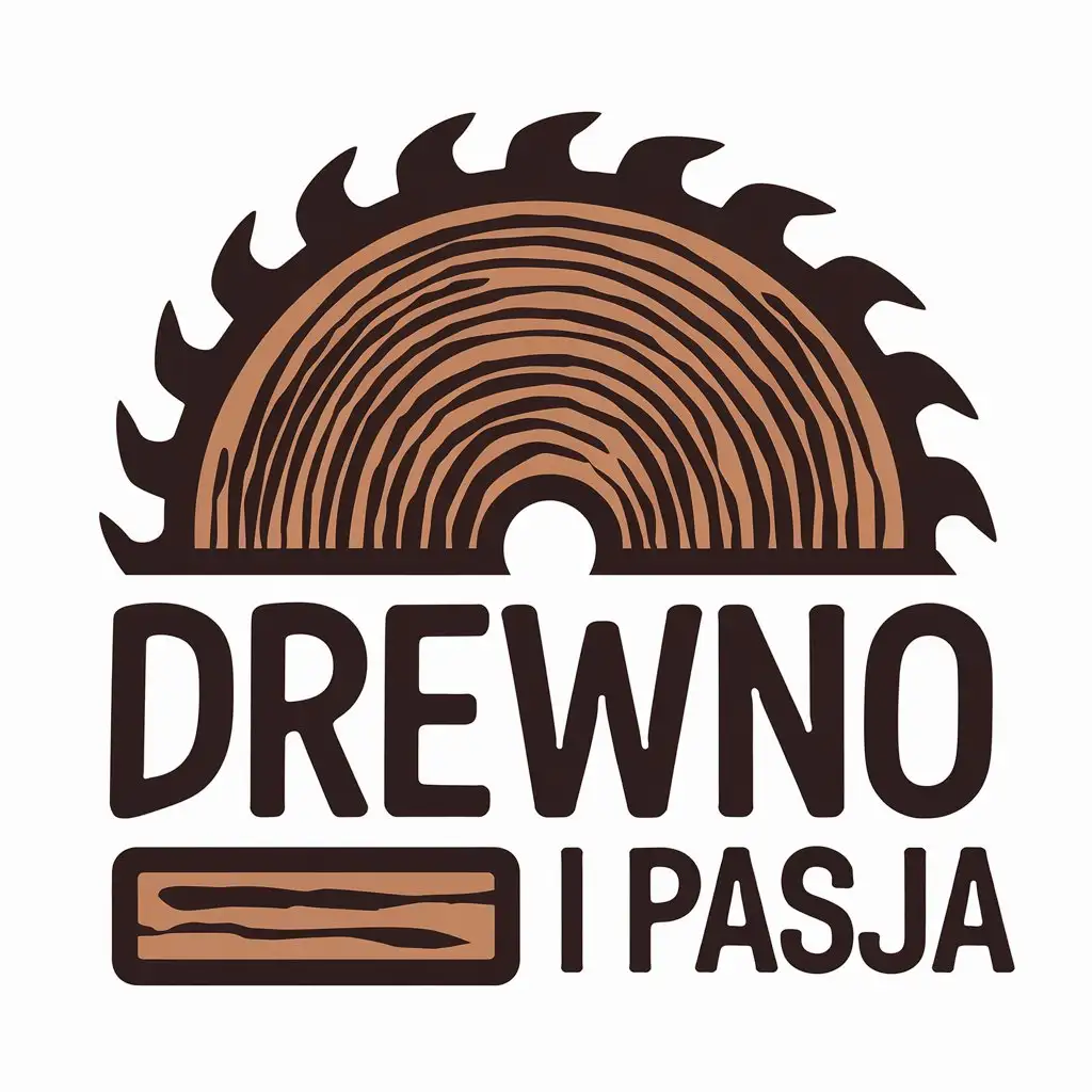 LOGO-Design-For-Wood-and-Passion-Modern-Saw-Blade-with-Wooden-Log-Slice