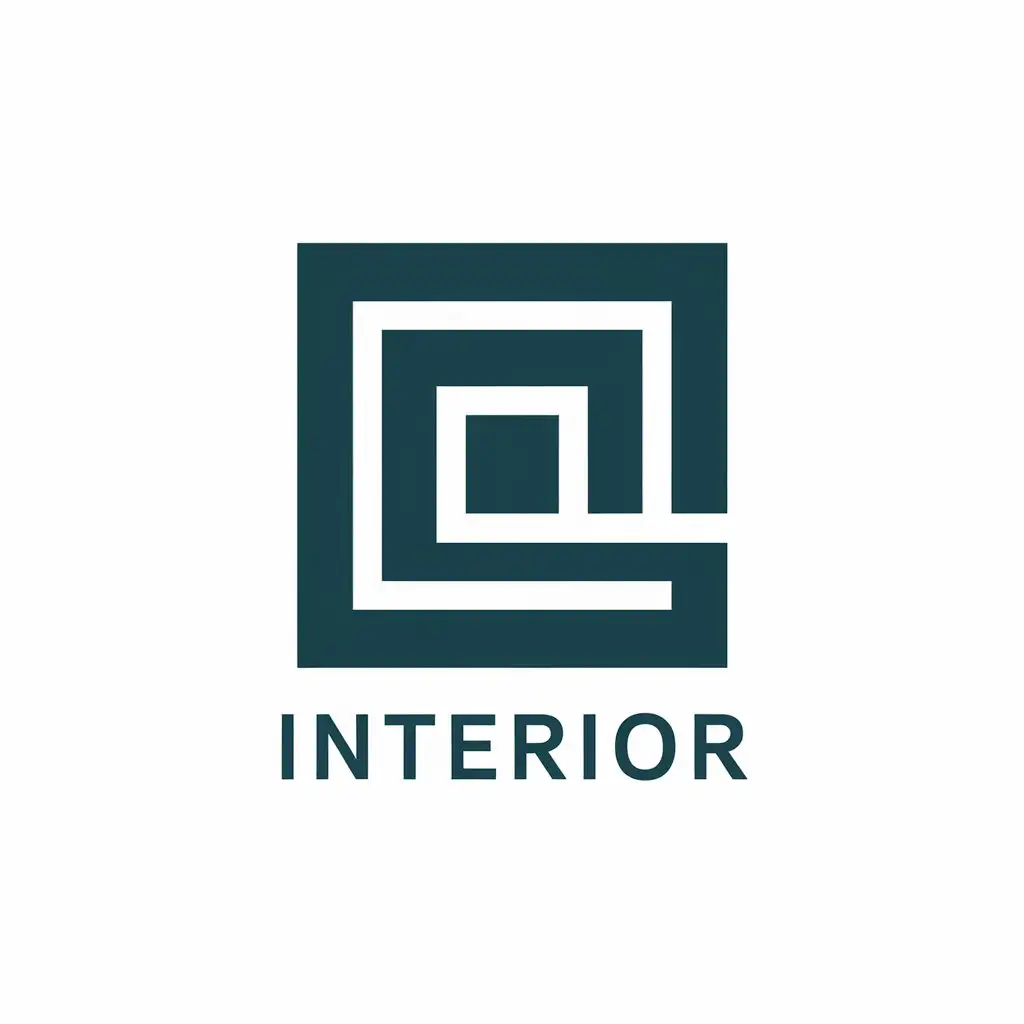 a vector logo design,with the text "interior", main symbol:vuông,Moderate,clear background