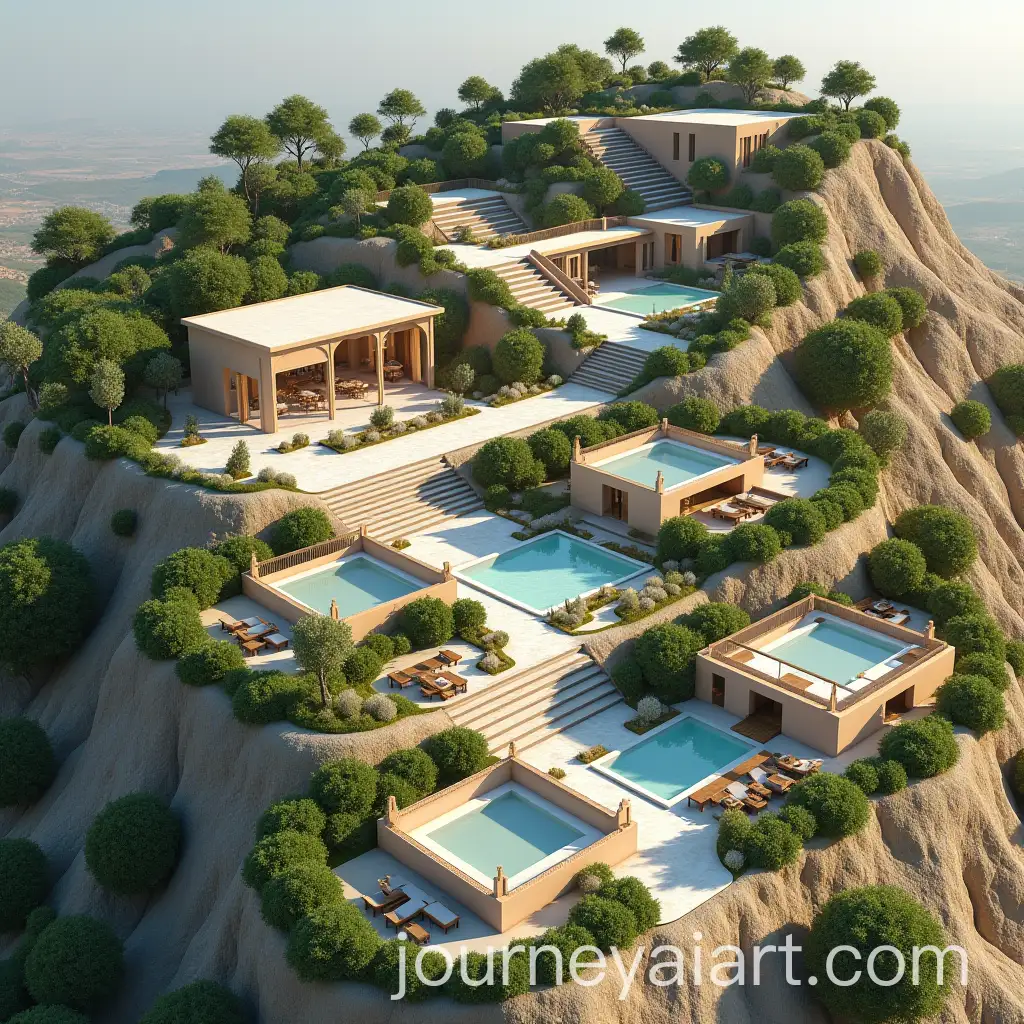 3D-Wedding-Garden-Site-Plan-on-Mountainous-Terrain-with-Stepped-Levels