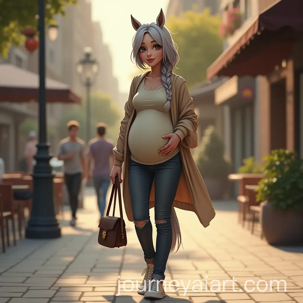 Pregnant-Anthro-Mare-in-Stylish-Casual-Maternity-Outfit-in-Urban-Setting