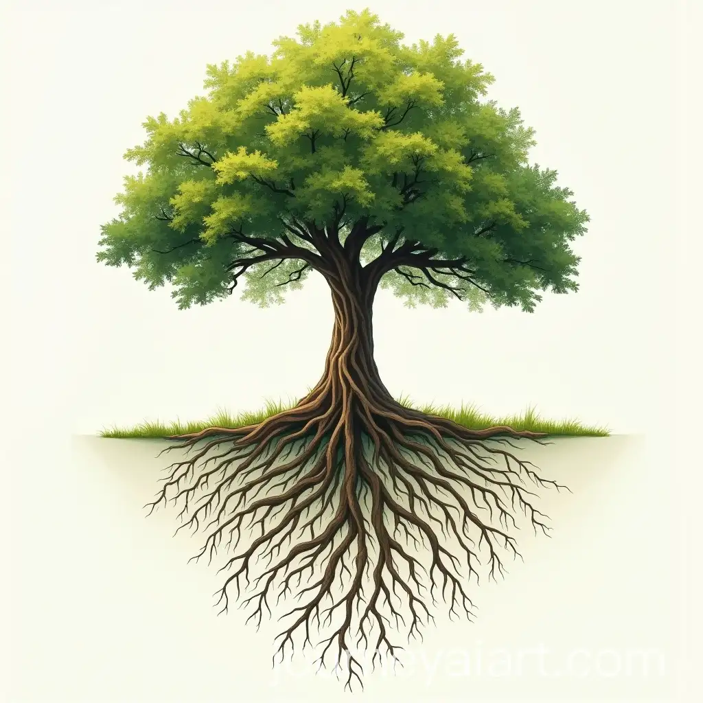 Tree-with-Roots-Shaped-Like-a-Timeline