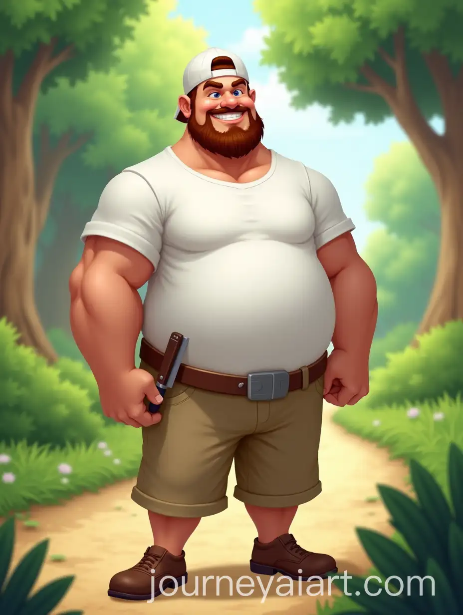 Playful-Chef-Character-in-a-Lush-Garden-Setting