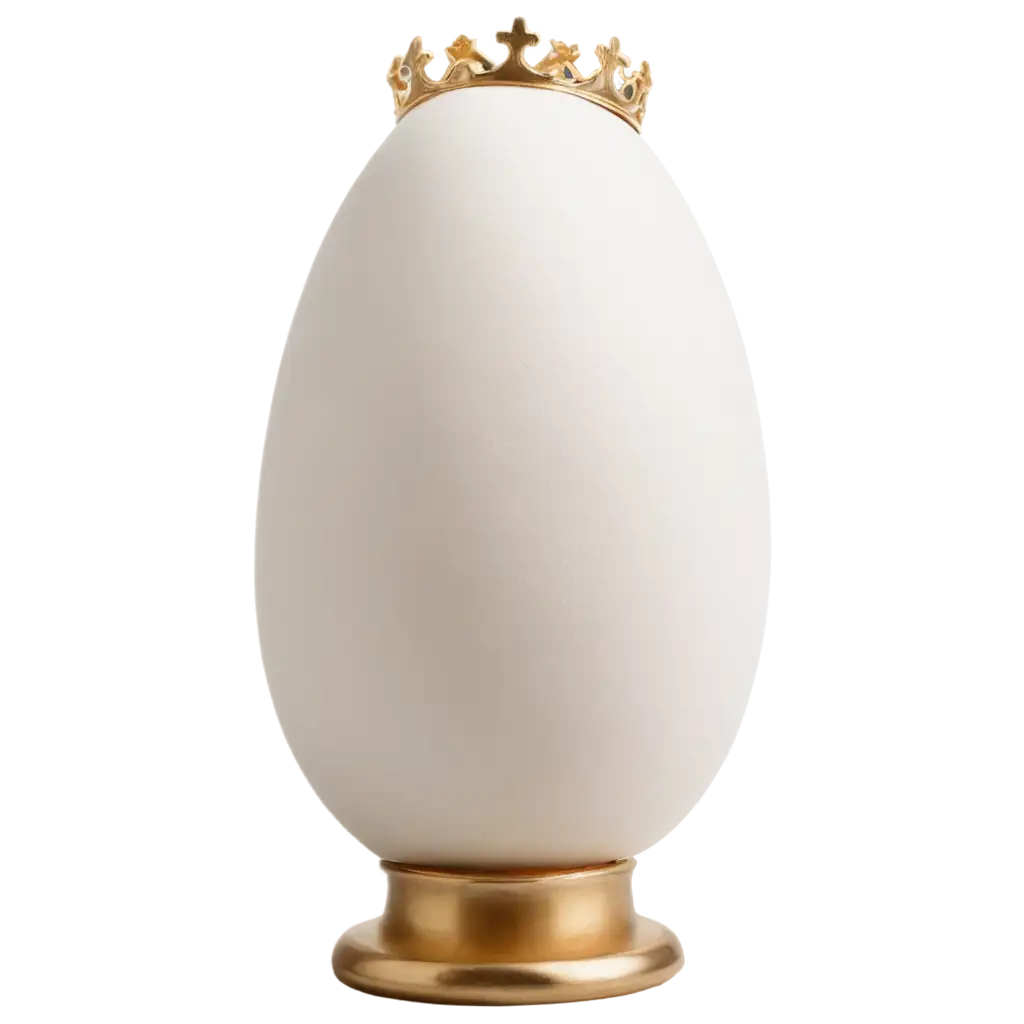 Elegant-White-Egg-in-a-CrownShaped-Holder-HighQuality-PNG-for-Versatile-Use