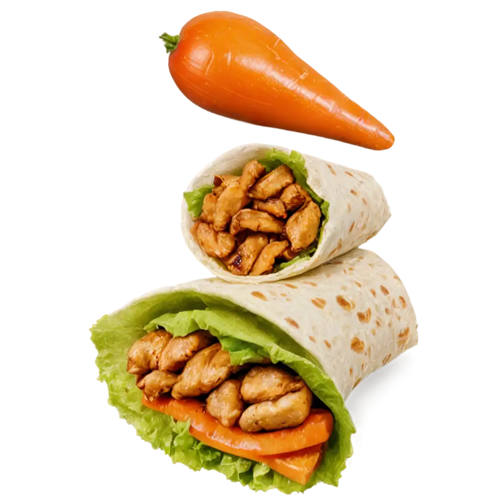 Delicious-Shawarma-with-Chicken-Lettuce-Tomatoes-Sauce-and-Carrots-HighQuality-PNG-Image-for-Culinary-and-Food-Blogs