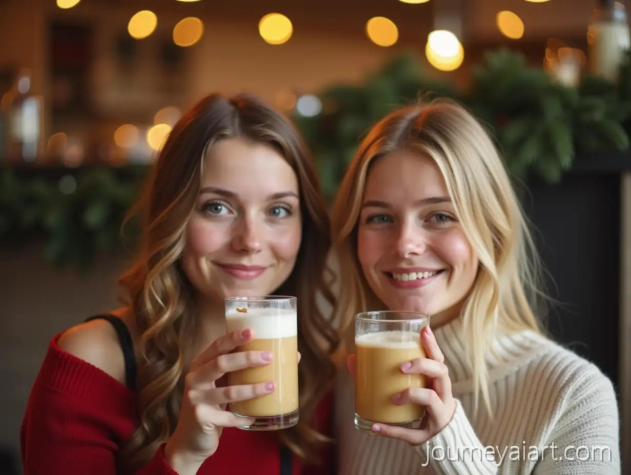 Two-Girlfriends-Enjoying-Holiday-Milk-Tea-in-Cozy-Caf-Setting