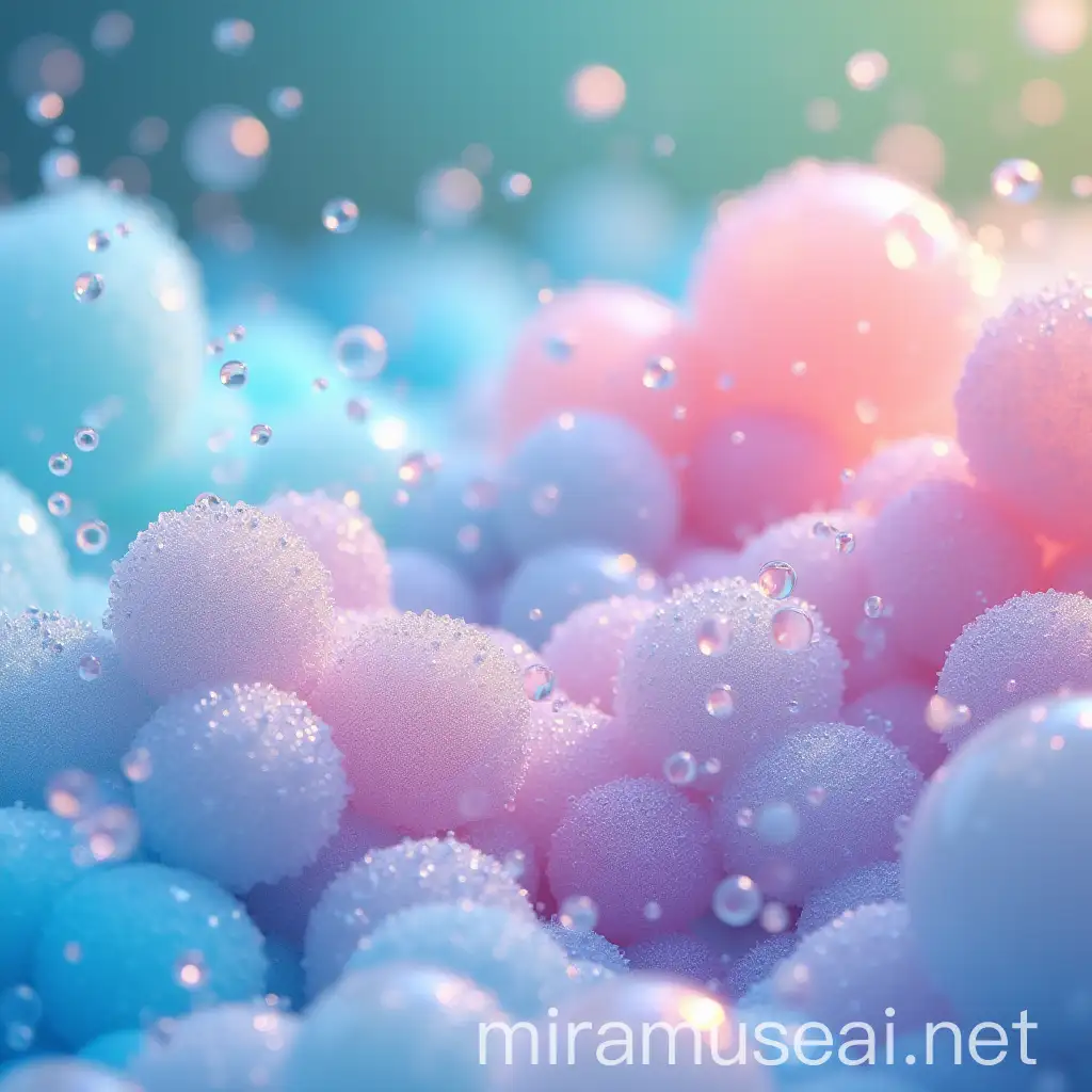 Colorful Bubbles in Foam with Vibrant Textures and Soft Lighting