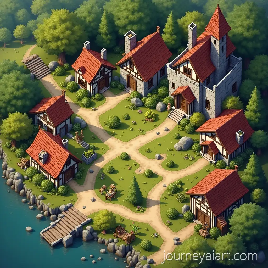 Fantasy-Medieval-Village-Map-with-Castle-Shops-and-Gold-Mine